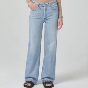Citizens of Humanity Annina High Rise Wide Leg Jeans 27 in Parfait Length 30"